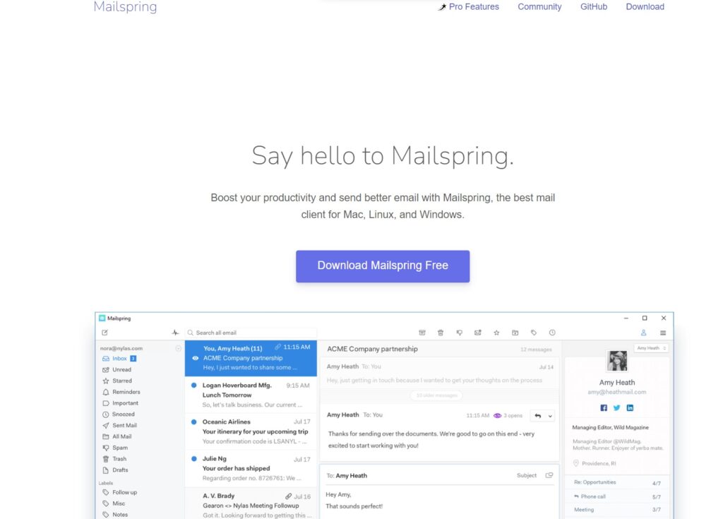 Mailspringi koduleht