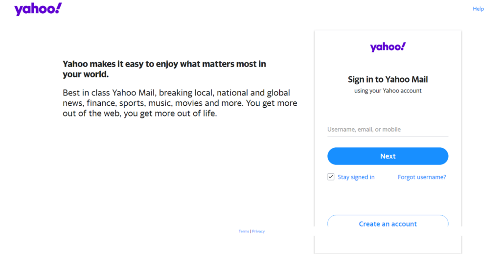 Yahoo! Maili koduleht