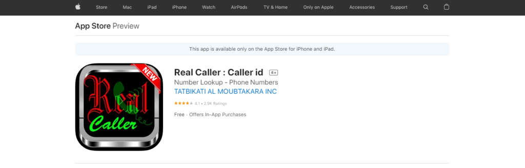 Real Caller : Caller ID App Store veebilehel