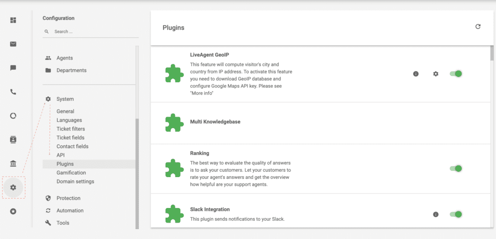 LiveAgenti pistikprogrammid