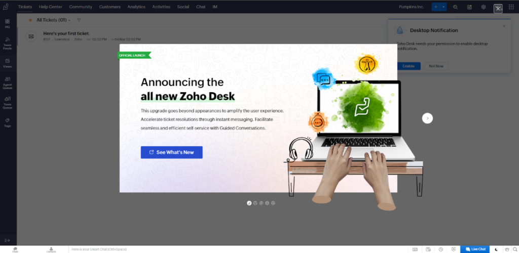 Zoho Desk - Hüpikakende ülevaade